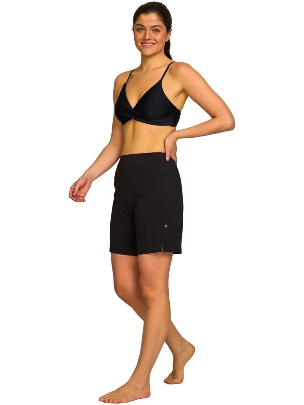 Hurley High Waisted Black Board Shorts 7" Small UPF 50+ NWT - Picture 10 of 10